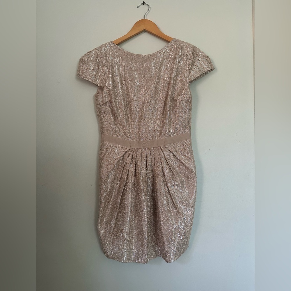 Gold backless sequin homecoming mini-dress